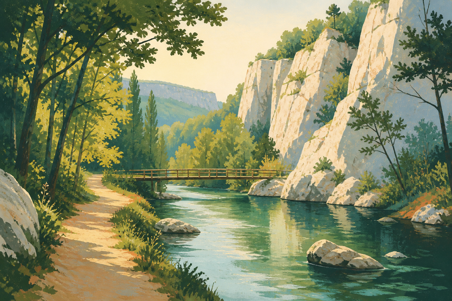 Illustration - Suivre le fil de la Bourne